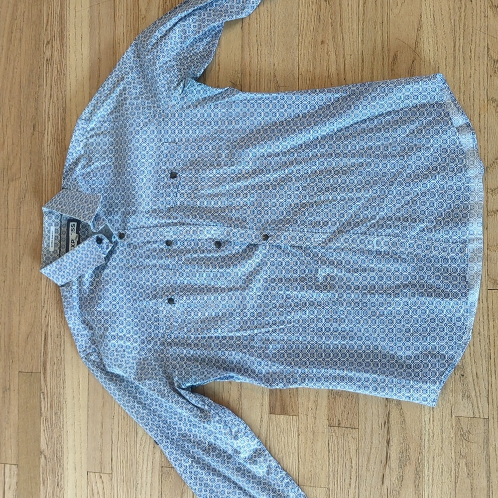 Men's Express button down blue and white shirt. Extra slim fit size large